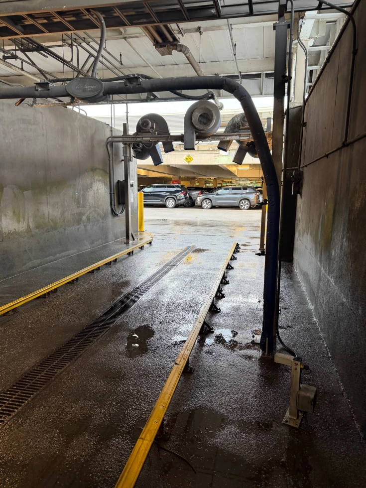 Pressure Washing Right Car Wash Bay After