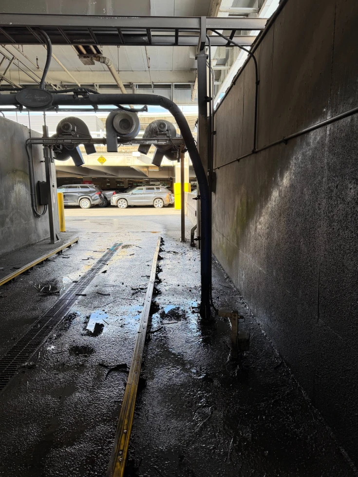 Pressure Washing Right Car Wash Bay Before