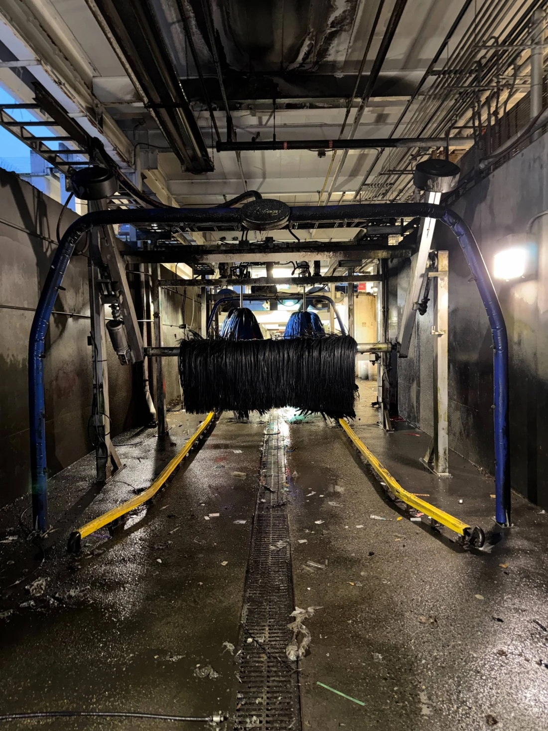 Pressure Washing Whole Car Wash Bay Before